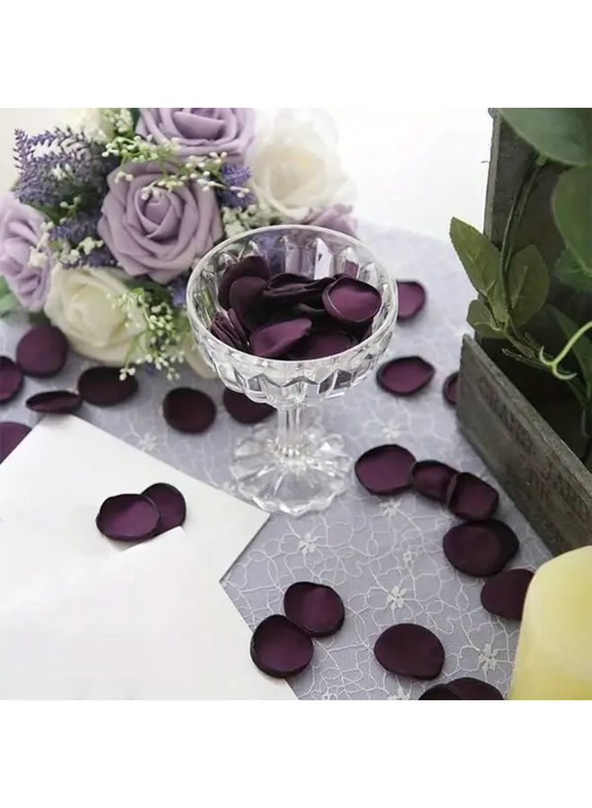 Plum Artificial Rose Petals 190pcs Realistic Wedding Decor For Bridal Showers - Image 2